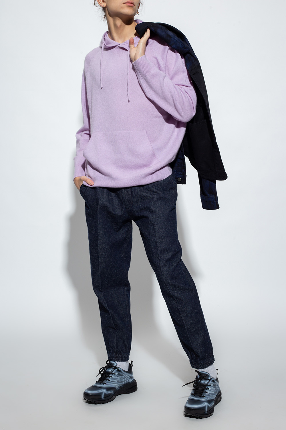 IetpShops Italy Purple Cashmere hoodie Emporio Armani emporio